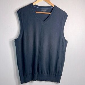 Banana Republic Black Cotton Cashmere Blend Sweater Vest size L